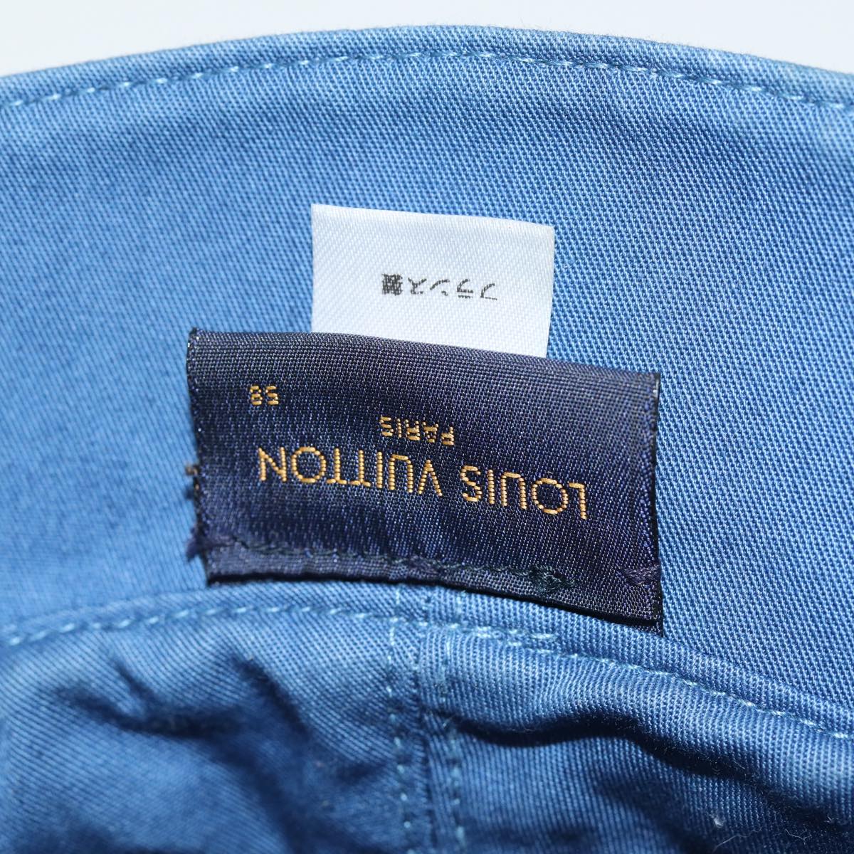 LOUIS VUITTON Monogram Hat Cotton Denim Blue M78772 LV Auth ar12250