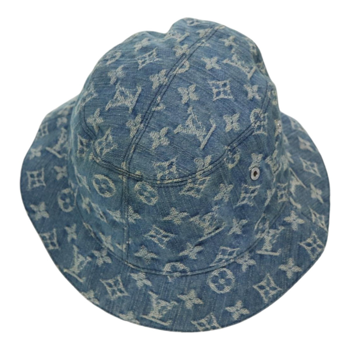 LOUIS VUITTON Monogram Hat Cotton Denim Blue M78772 LV Auth ar12250