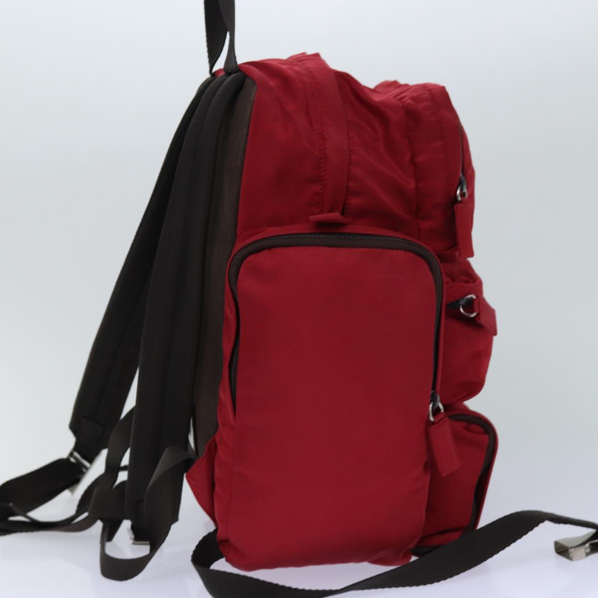 PRADA Backpack Nylon Red Auth ar12280