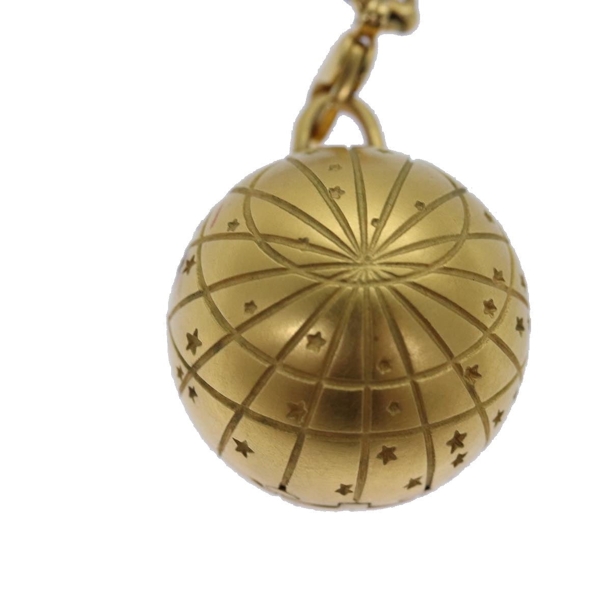 HERMES Zodiac Globe Necklace metal Gold Auth ar12292