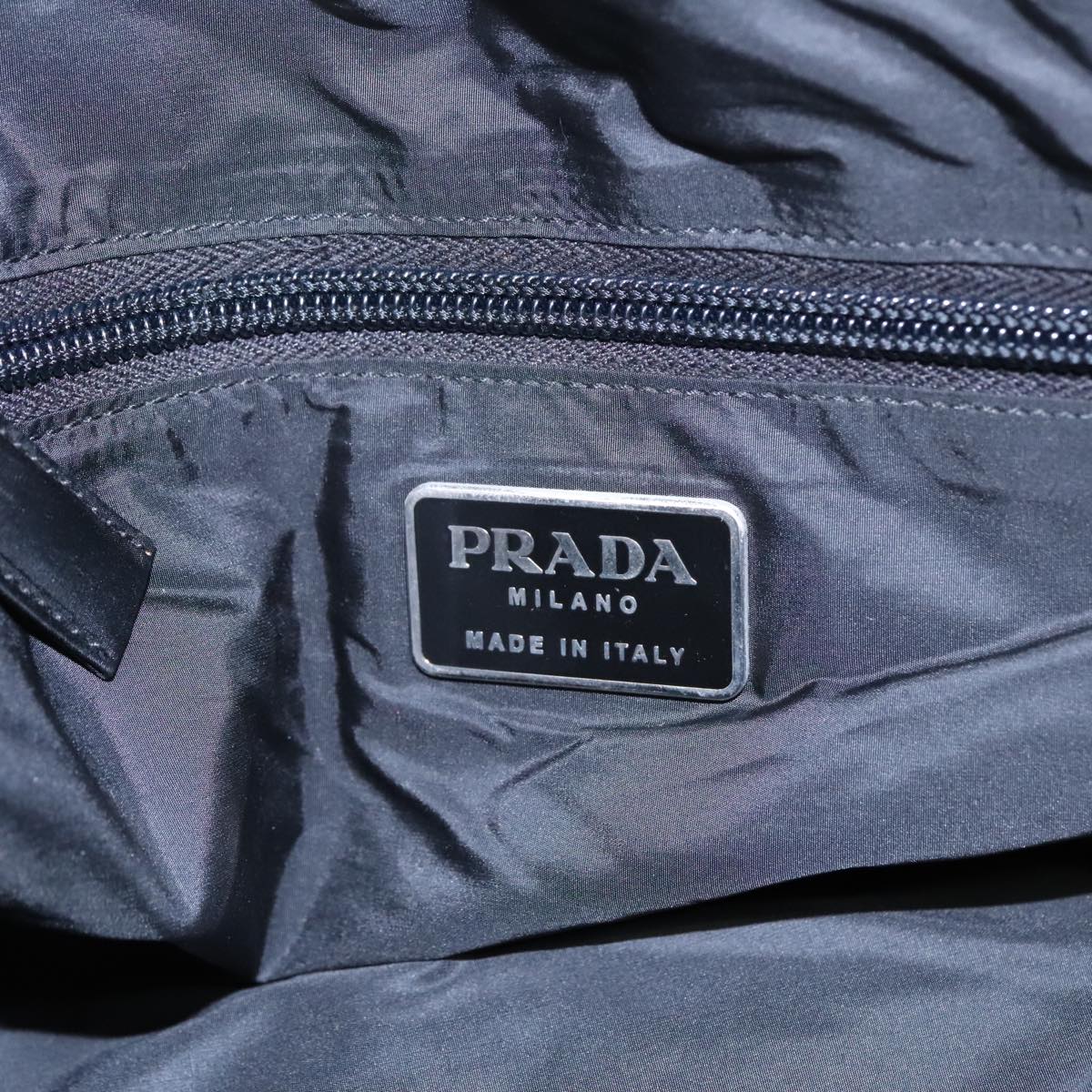 PRADA Sports Hand Bag Nylon Black Silver gray Auth ar12358