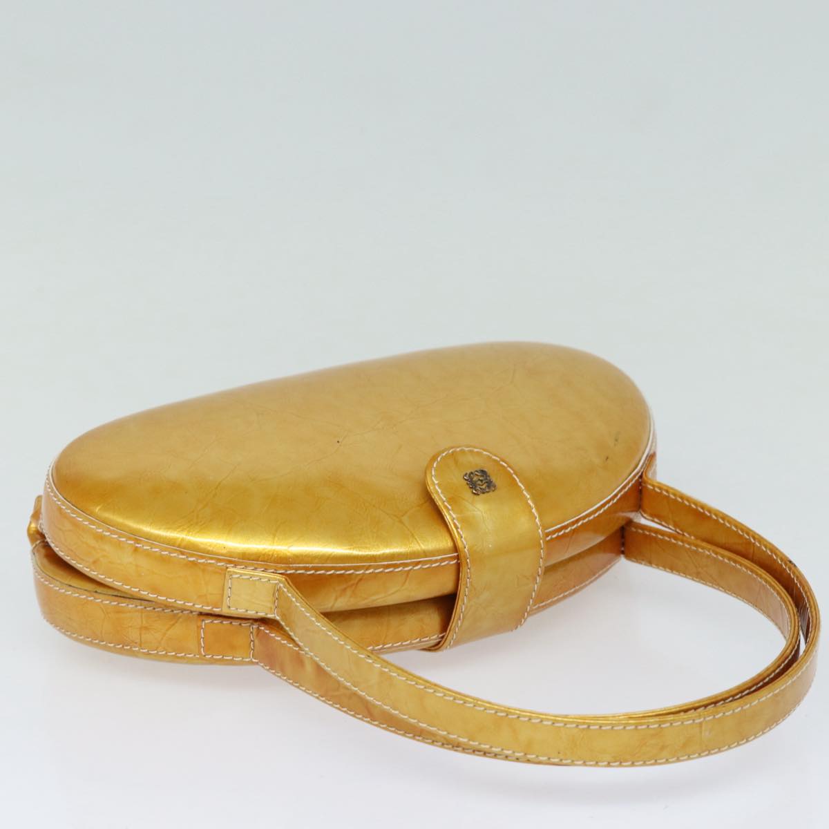 LOEWE Hand Bag Enamel Yellow Gold Auth ar12404