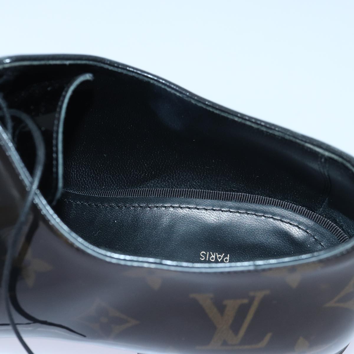 LOUIS VUITTON Monogram Richelieu Derby Shoes shoes Size 6 Brown LV Auth ar12448