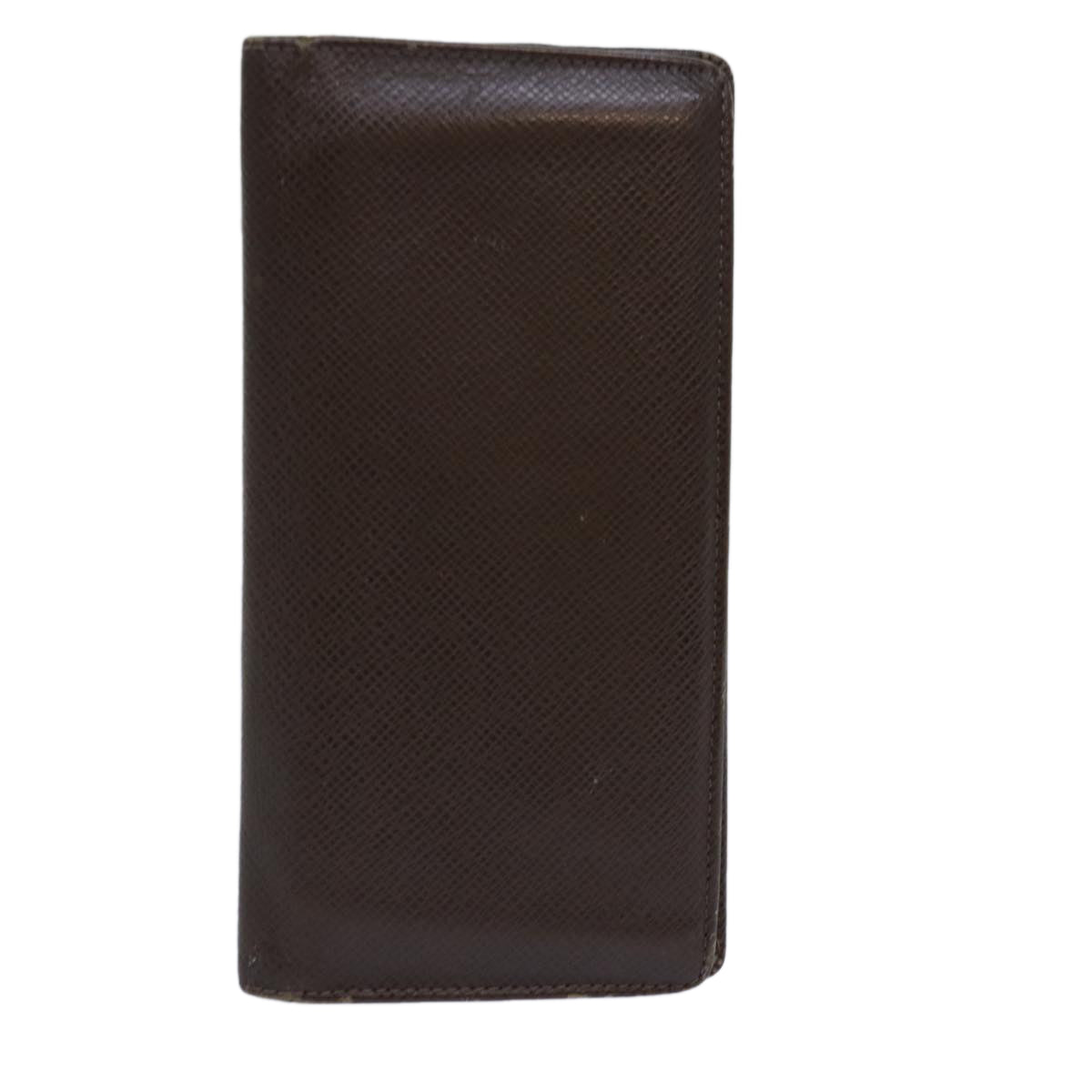 LOUIS VUITTON Taiga Brazza Portefeuille Long Wallet Grizzly M32578 Auth ar12454