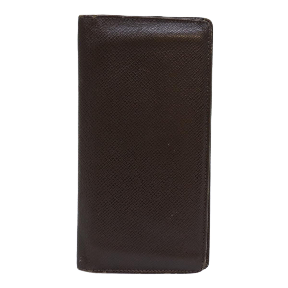 LOUIS VUITTON Taiga Brazza Portefeuille Long Wallet Grizzly M32578 Auth ar12454