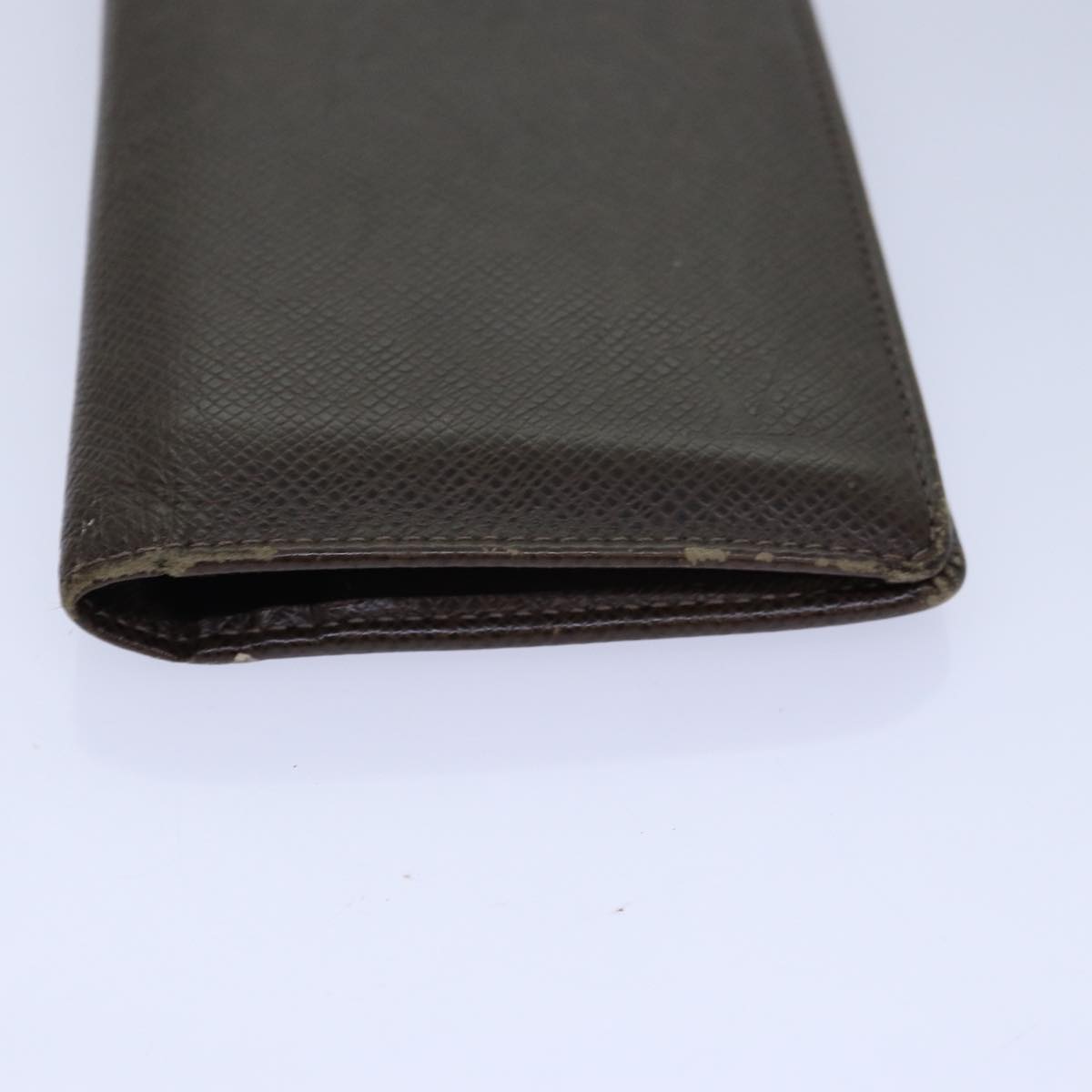 LOUIS VUITTON Taiga Brazza Portefeuille Long Wallet Grizzly M32578 Auth ar12454