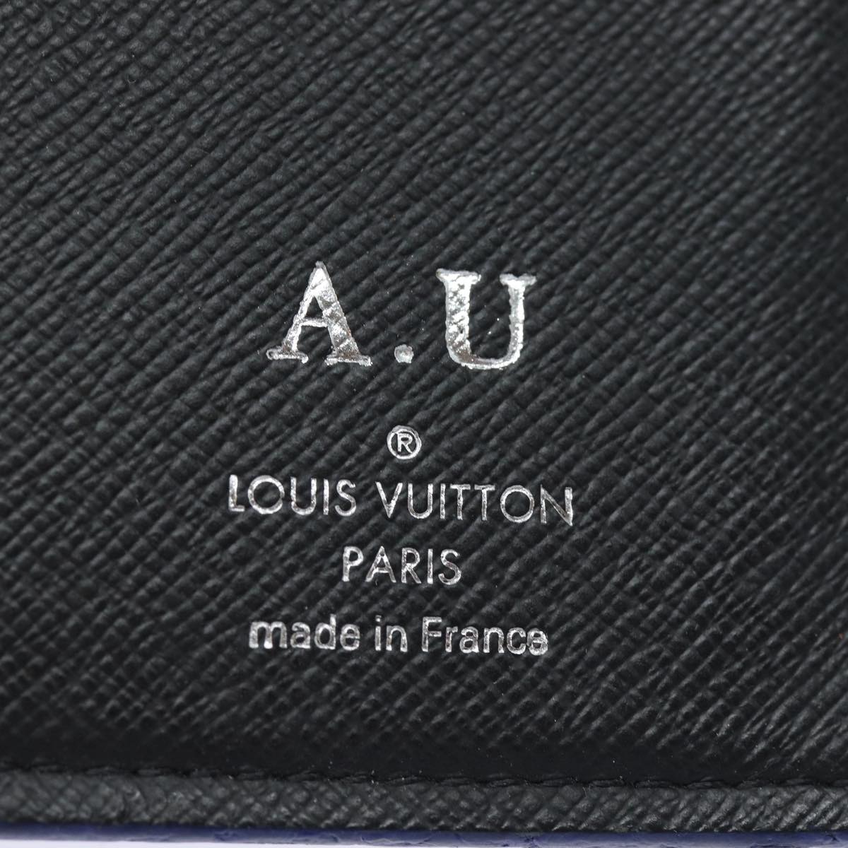 LOUIS VUITTON Taiga Wallet 2Set Black LV Auth ar12458