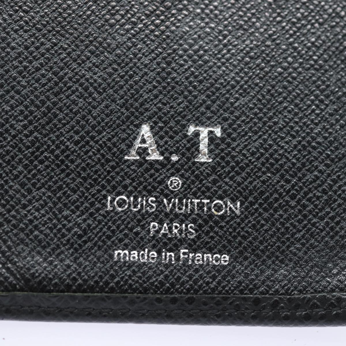 LOUIS VUITTON Taiga Wallet 2Set Black LV Auth ar12458