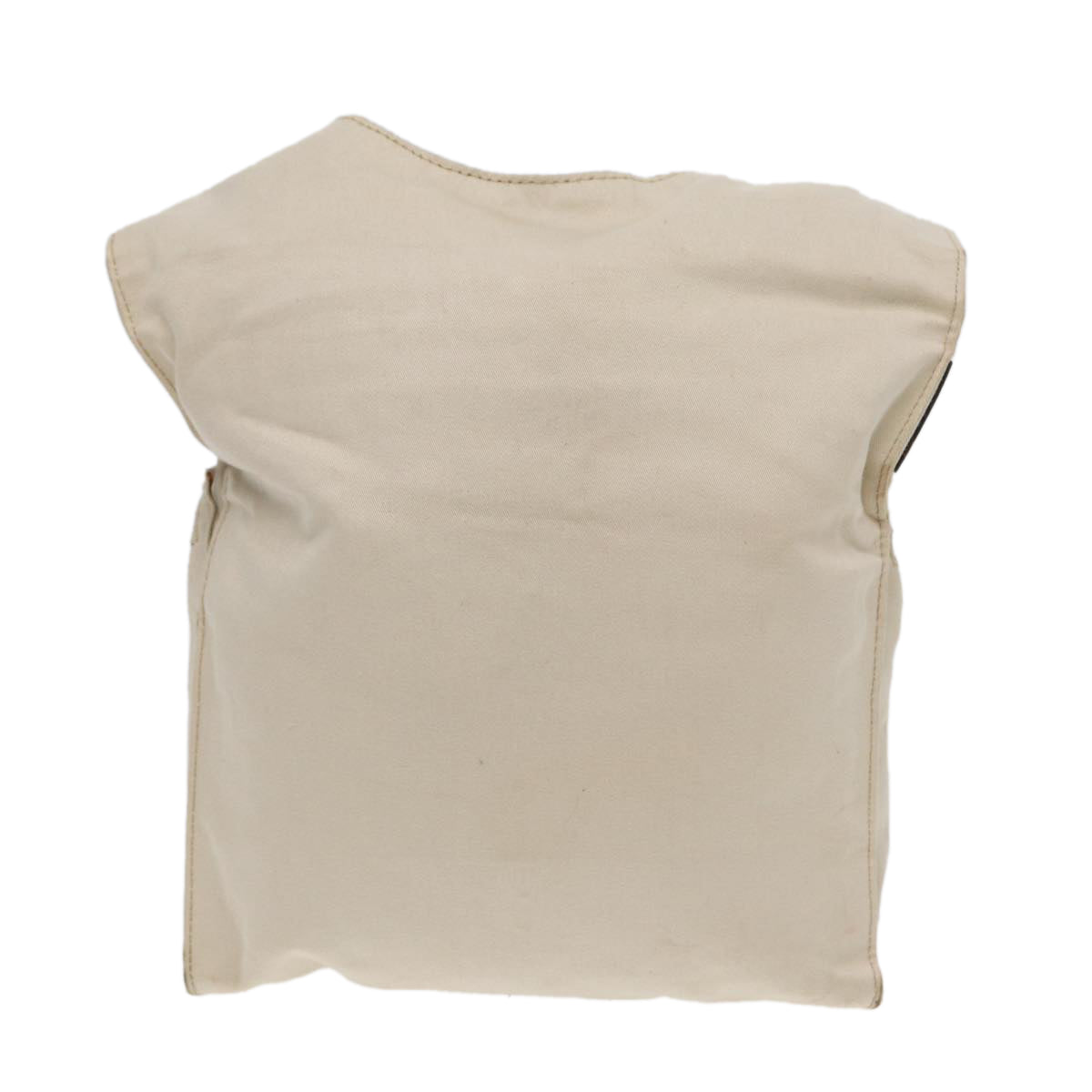 FENDI Shoulder Bag Canvas Leather Beige Brown Silver Auth ar12463