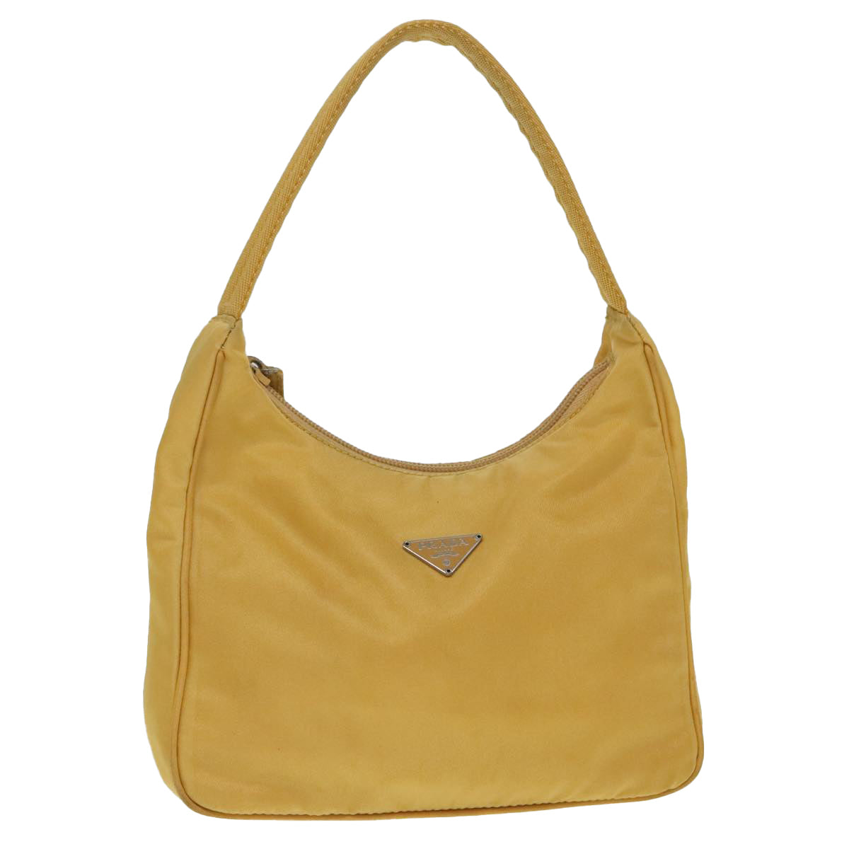 PRADA Mini Hand Bag Nylon Yellow Silver Auth ar12534