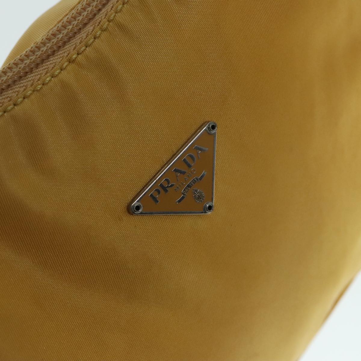 PRADA Mini Hand Bag Nylon Yellow Silver Auth ar12534