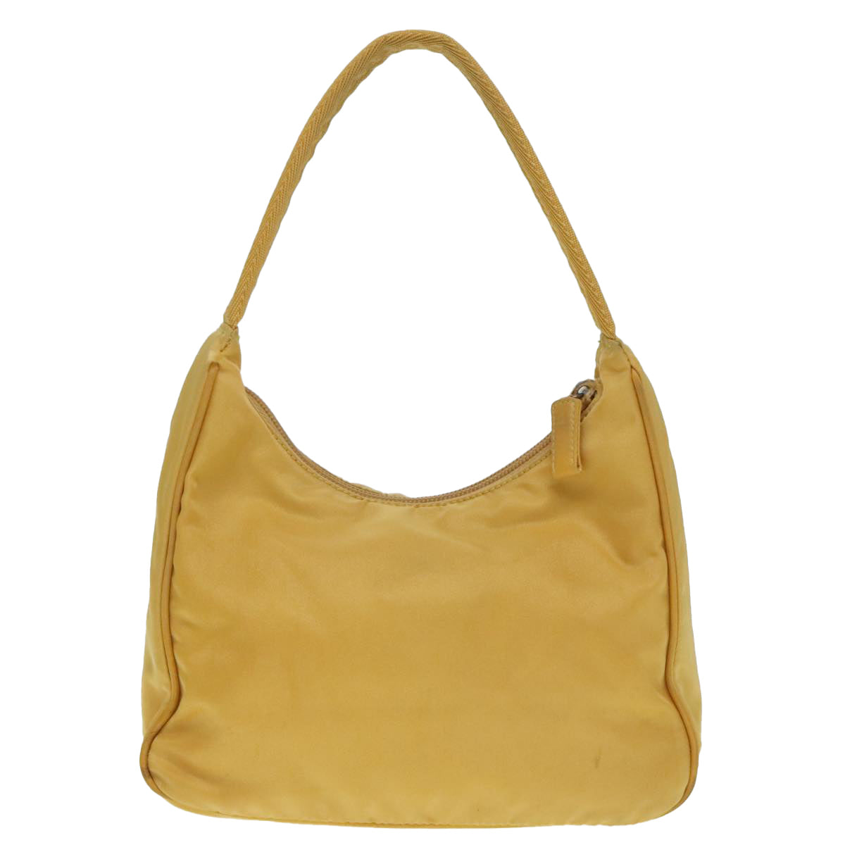 PRADA Mini Hand Bag Nylon Yellow Silver Auth ar12534