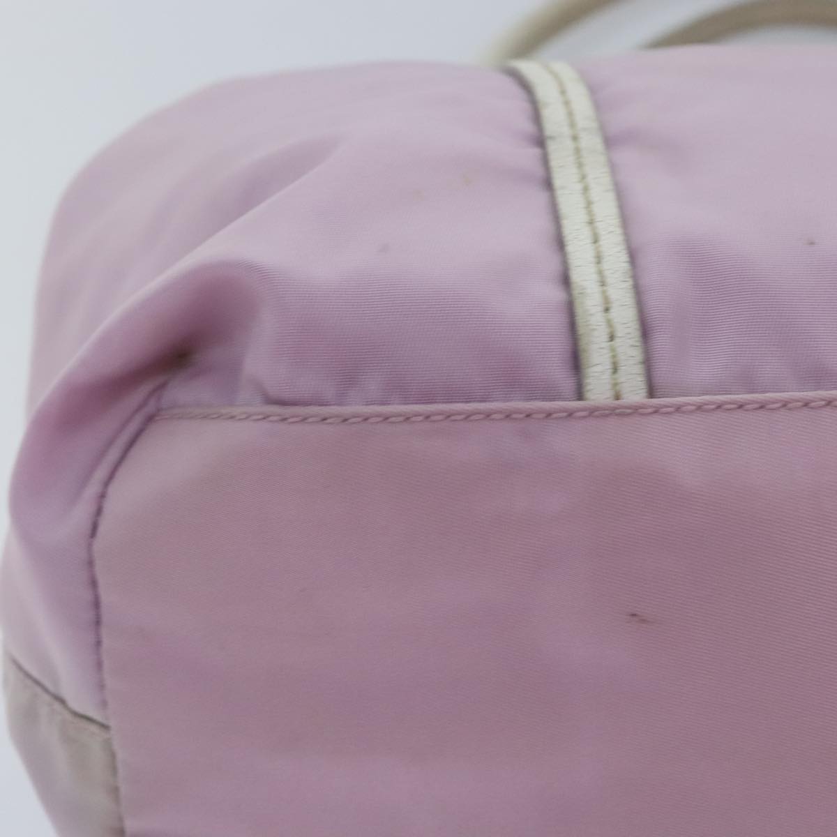 PRADA Hand Bag Nylon Pink Silver Auth ar12548