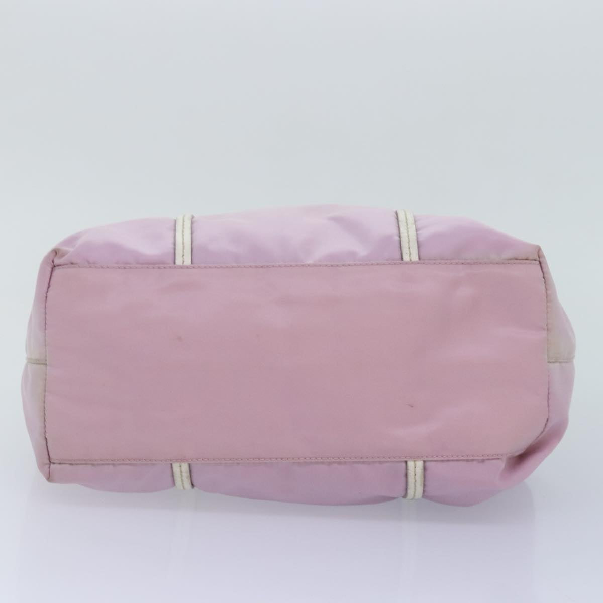 PRADA Hand Bag Nylon Pink Silver Auth ar12548