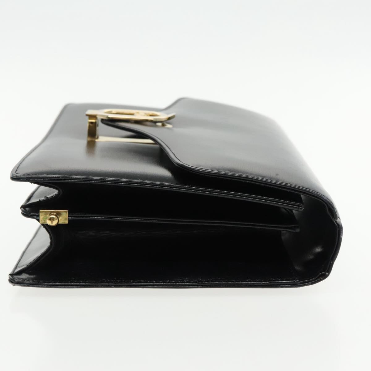 CELINE Shoulder Bag Leather Black Gold Auth ar12595