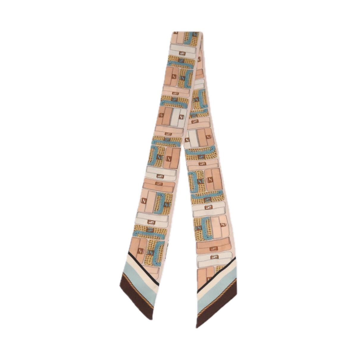 FENDI Twilly Scarf Silk Pink Auth ar12615