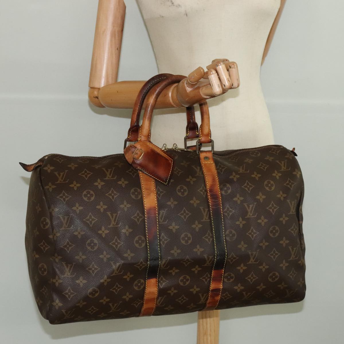 LOUIS VUITTON Monogram Keepall 45 Boston Bag M41428 LV Auth ar12636