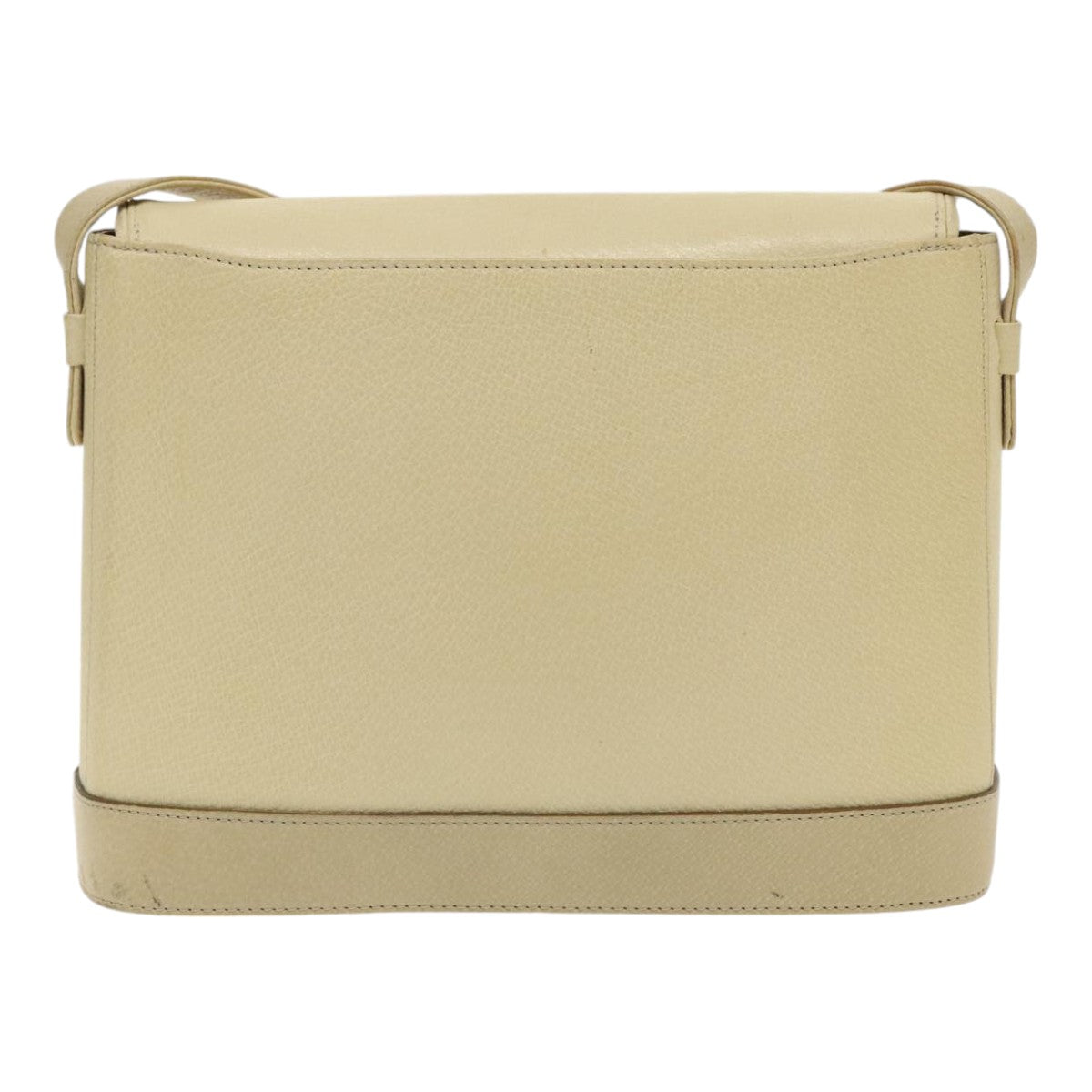 VALENTINO Hand Bag Leather Beige Gold Auth ar12652