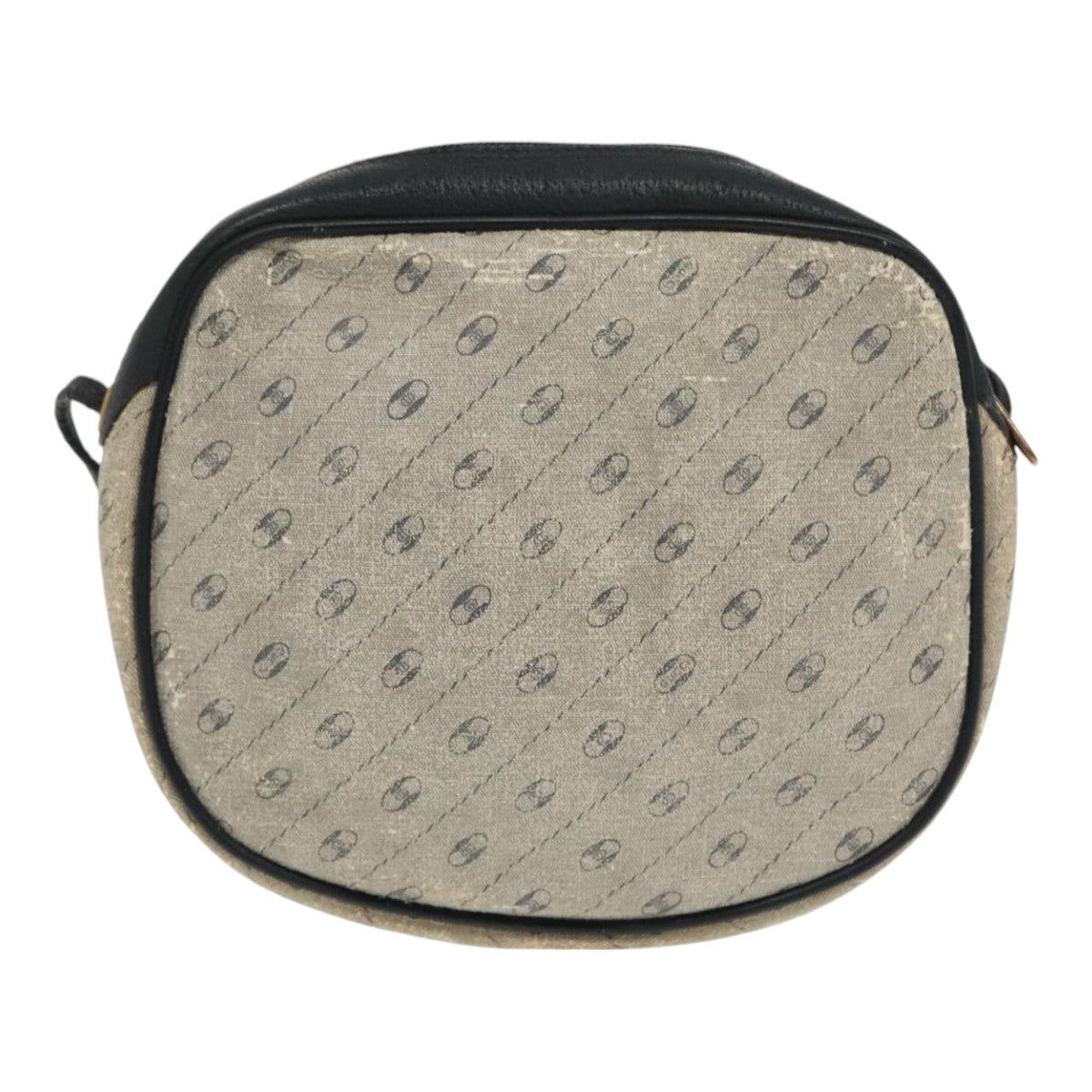 GUCCI Shoulder Bag Coated Canvas Gold Navy Auth ar12677