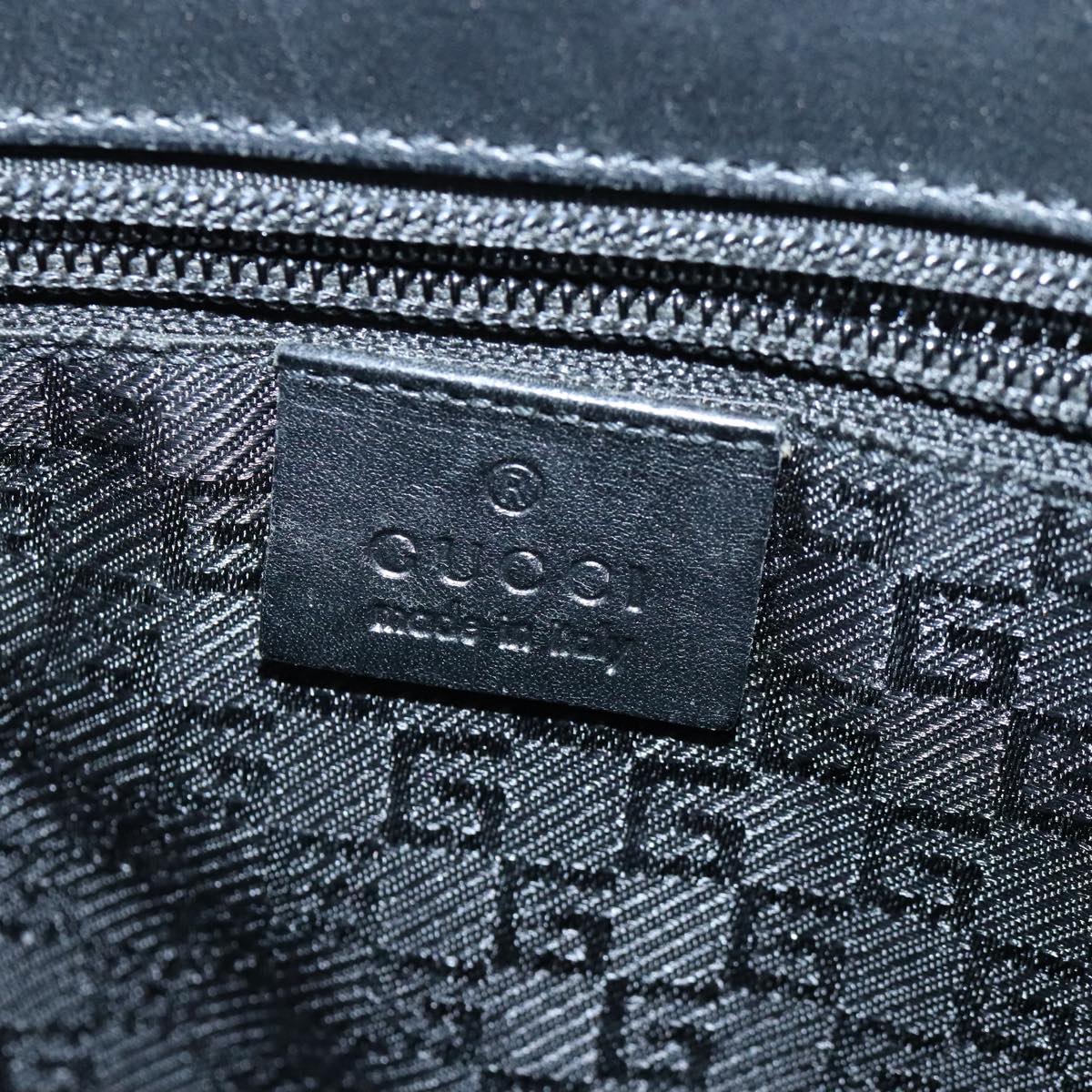 GUCCI Briefcase Canvas Black Silver 114262 Auth ar12680