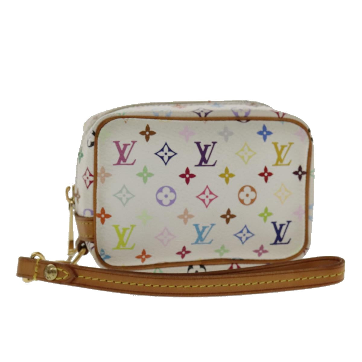 LOUIS VUITTON Monogram Multicolor Trousse Wapity Pouch White M58033 Auth ar12712