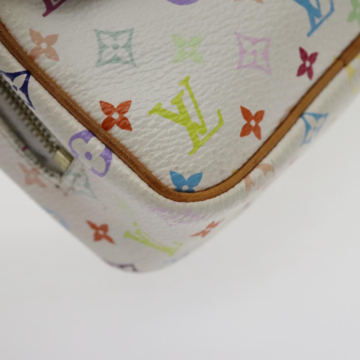 LOUIS VUITTON Monogram Multicolor Trousse Wapity Pouch White M58033 Auth ar12712