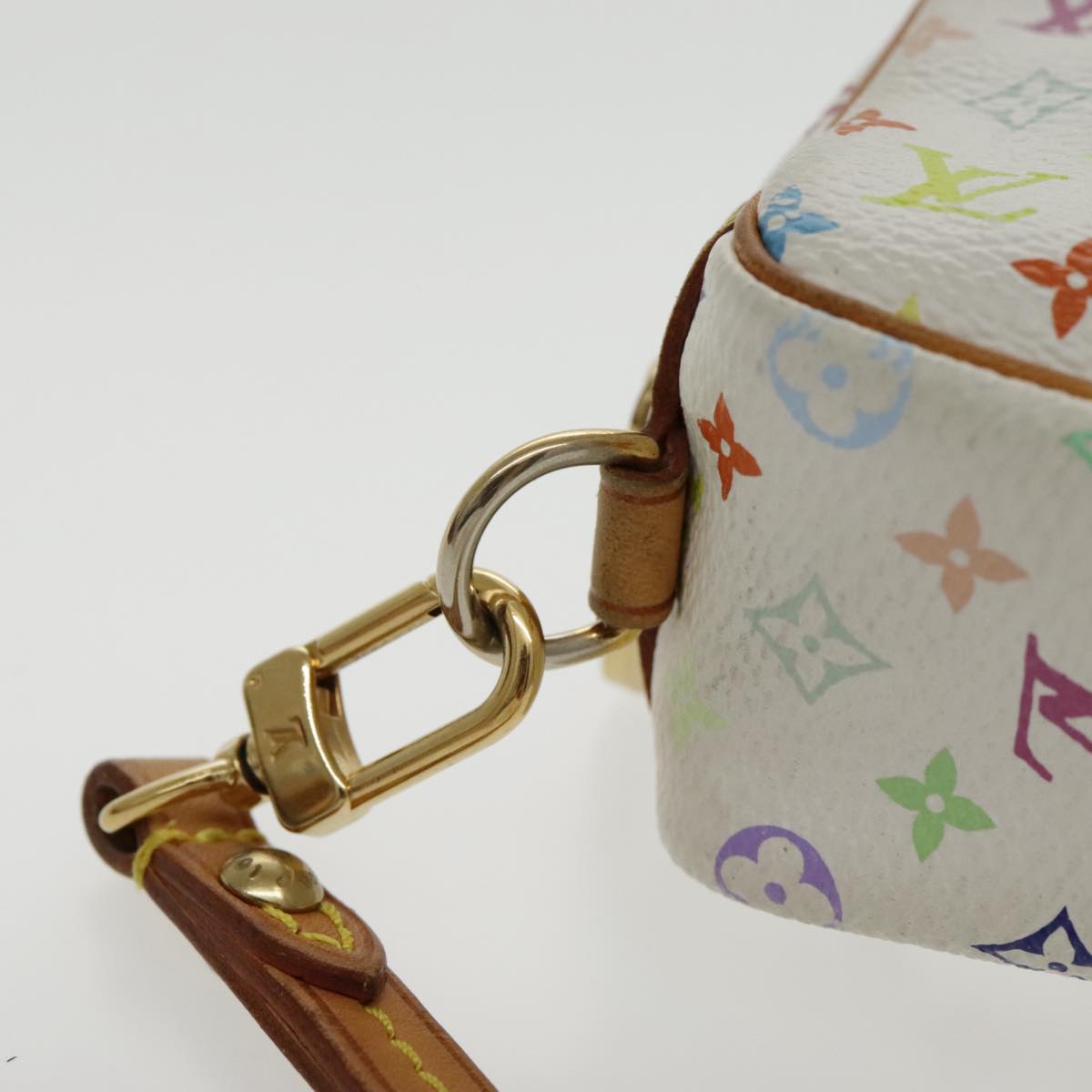 LOUIS VUITTON Monogram Multicolor Trousse Wapity Pouch White M58033 Auth ar12712