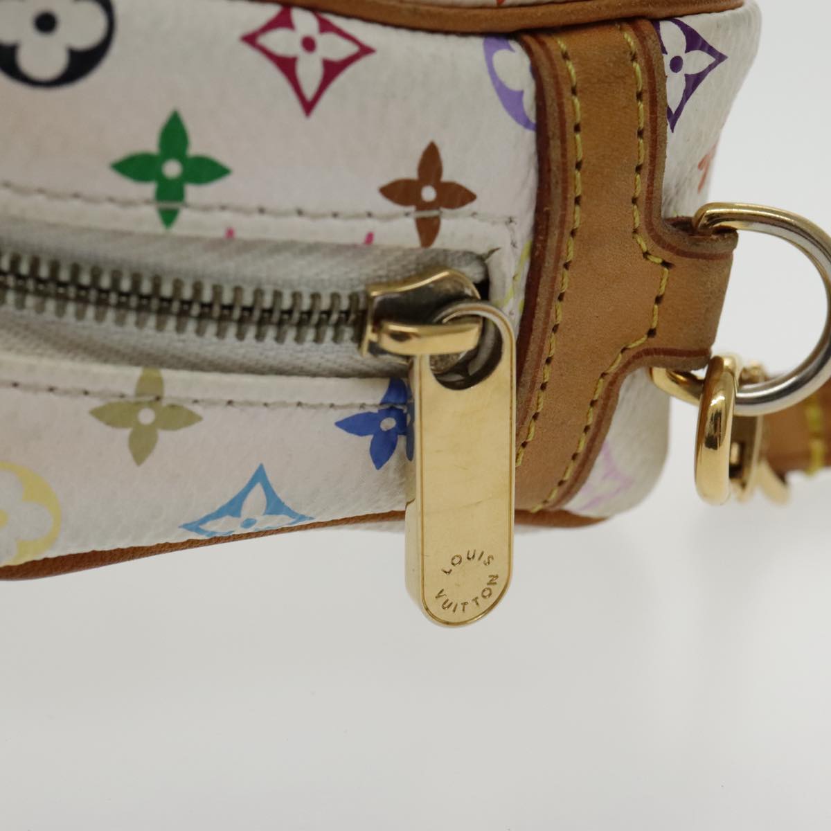 LOUIS VUITTON Monogram Multicolor Trousse Wapity Pouch White M58033 Auth ar12712