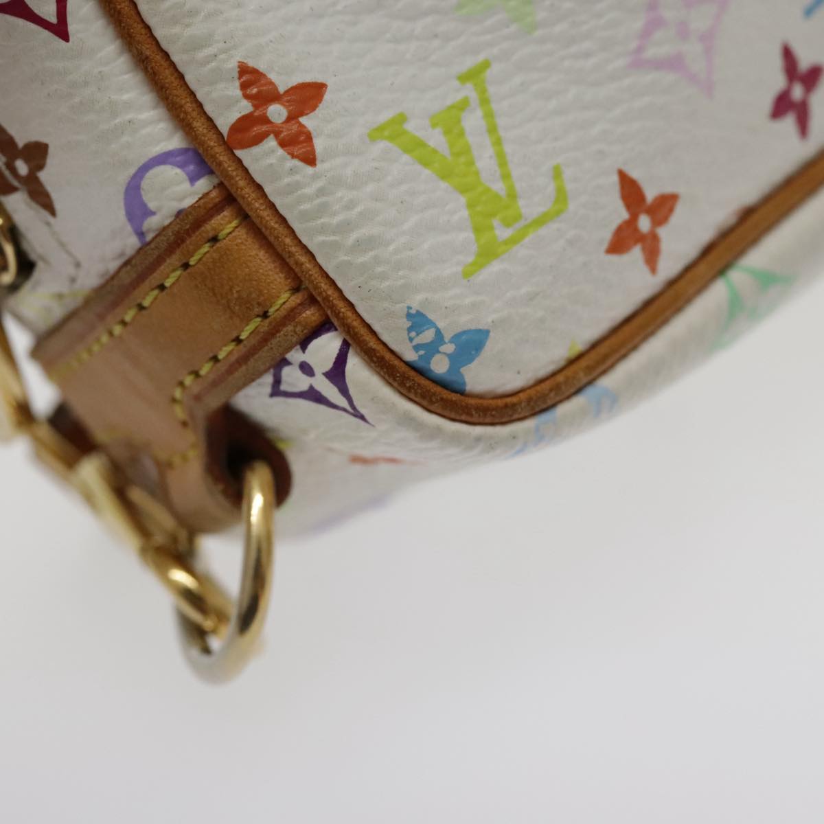 LOUIS VUITTON Monogram Multicolor Trousse Wapity Pouch White M58033 Auth ar12712