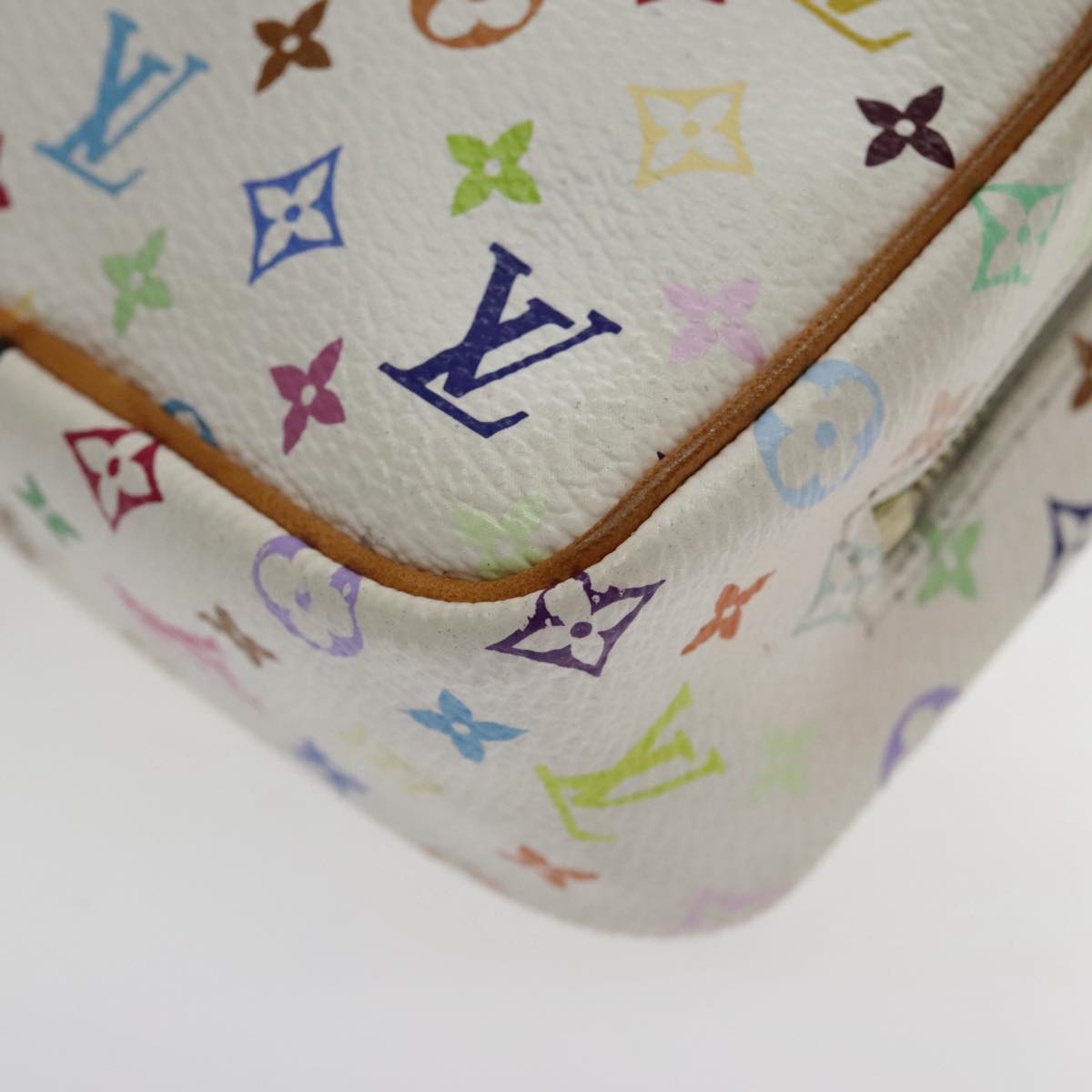 LOUIS VUITTON Monogram Multicolor Trousse Wapity Pouch White M58033 Auth ar12712