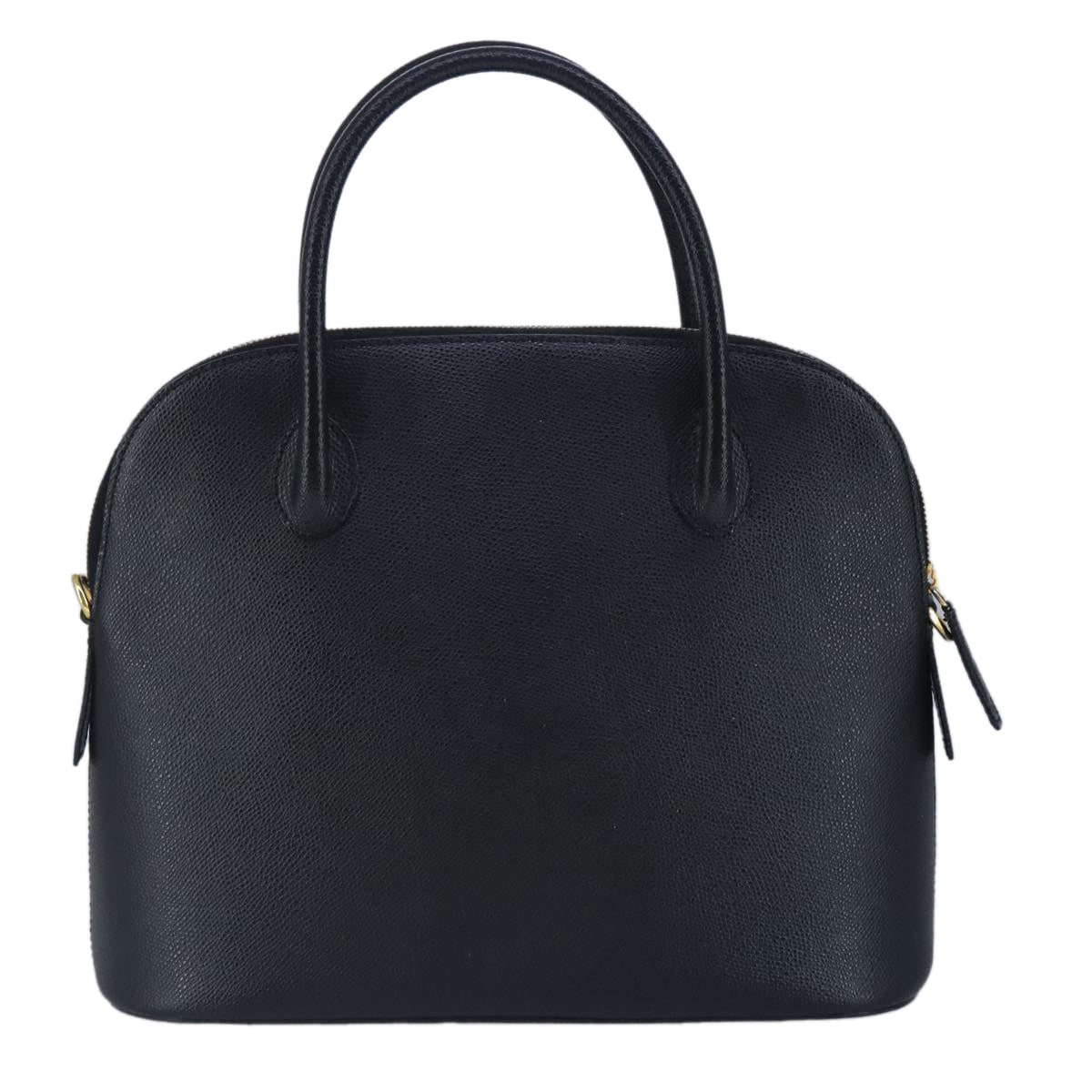 CELINE Hand Bag Leather Black Auth ar12771