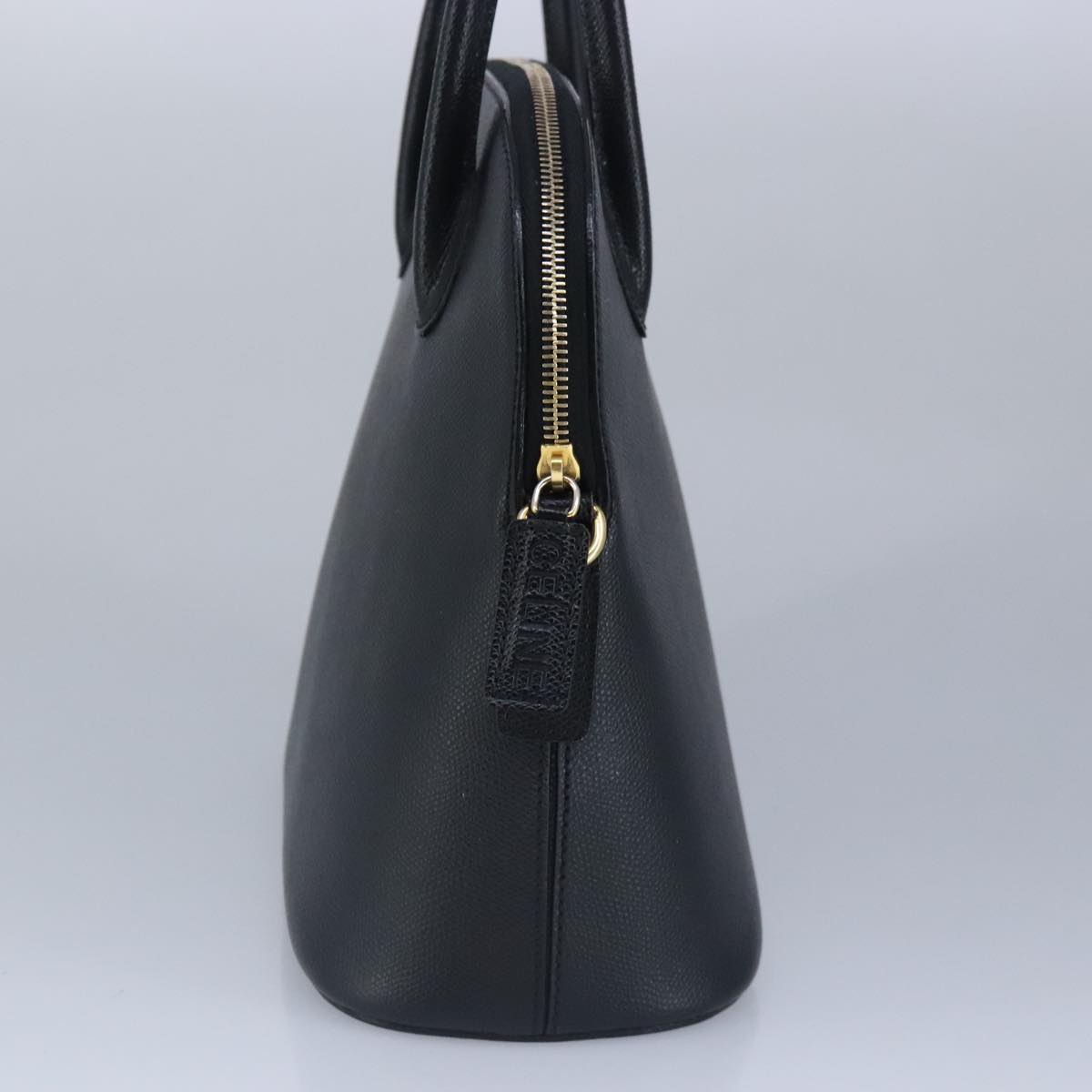 CELINE Hand Bag Leather Black Auth ar12771