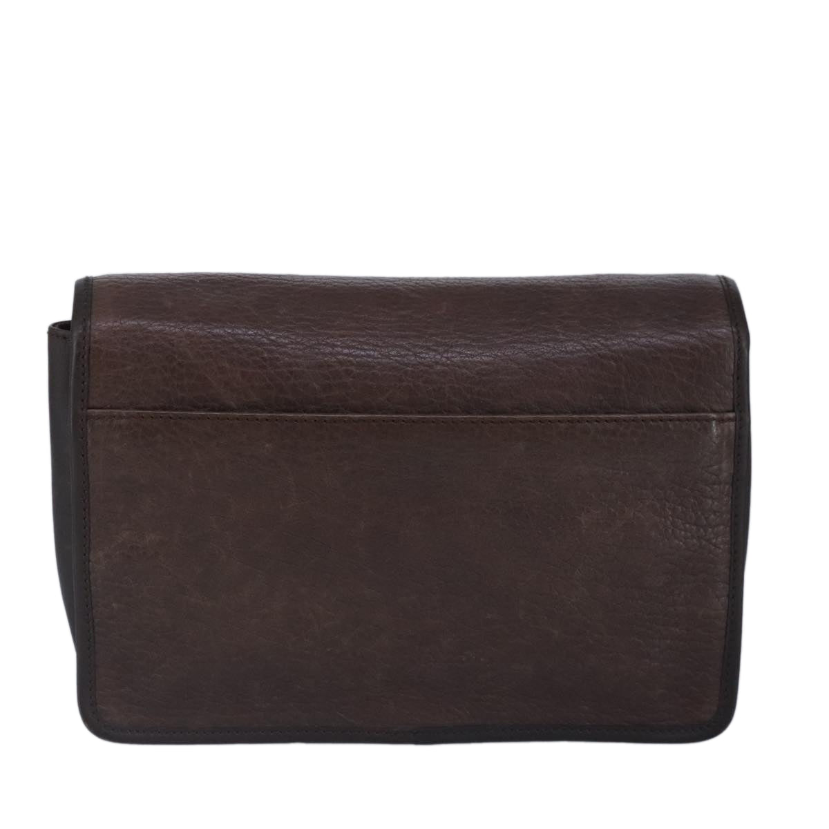Salvatore Ferragamo Gancini Clutch Bag Leather Brown Auth ar12841