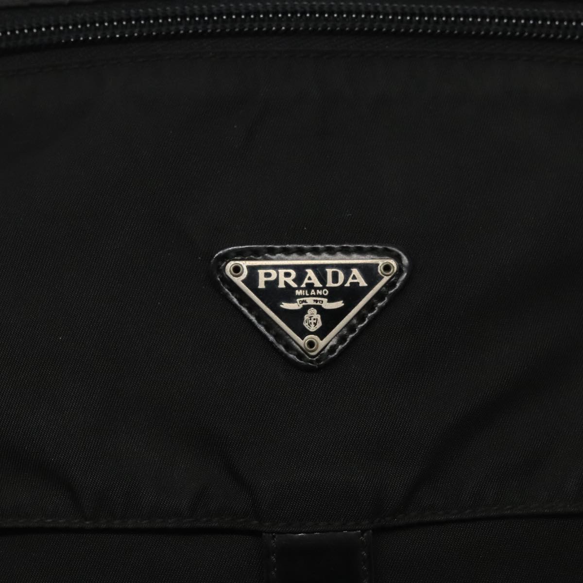 PRADA Shoulder Bag Nylon Black Silver Auth ar12901