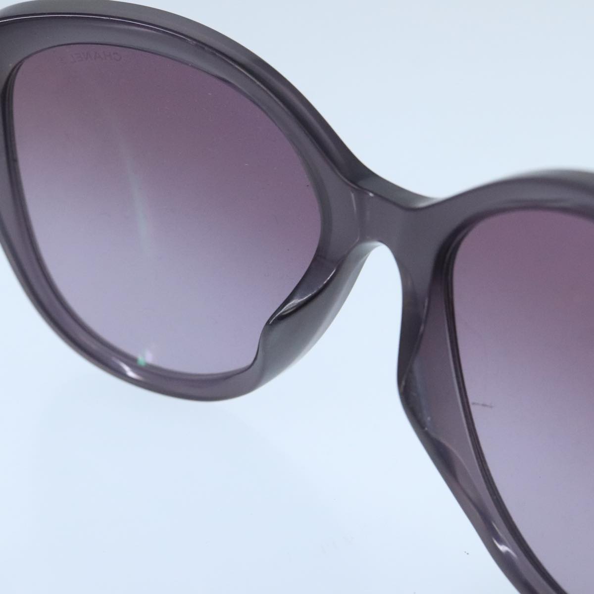 CHANEL Pearl Sunglasses plastic Purple CC Auth ar12914