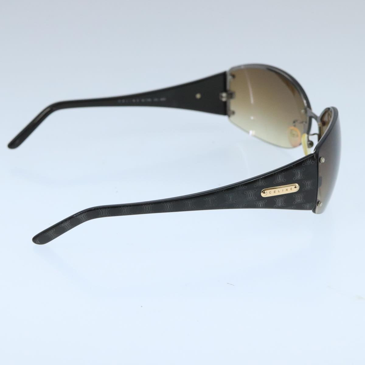 CELINE Sunglasses plastic Brown Auth ar12916