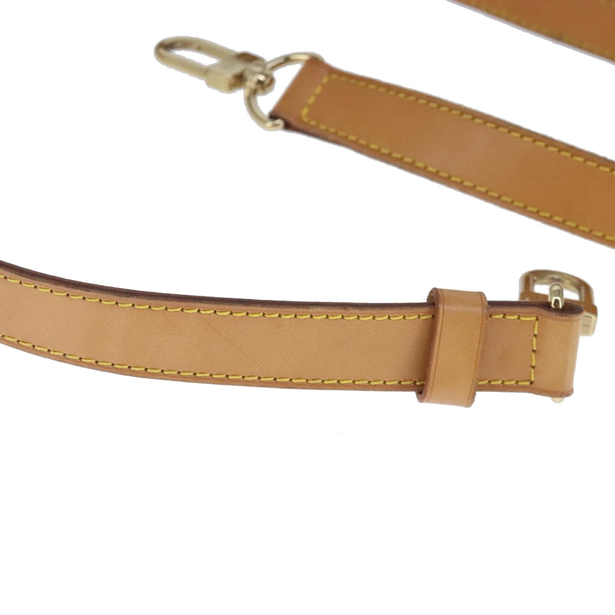 LOUIS VUITTON Adjustable Shoulder Strap Leather 35.8""""""""-43.3"""""""" Beige Auth ar12974