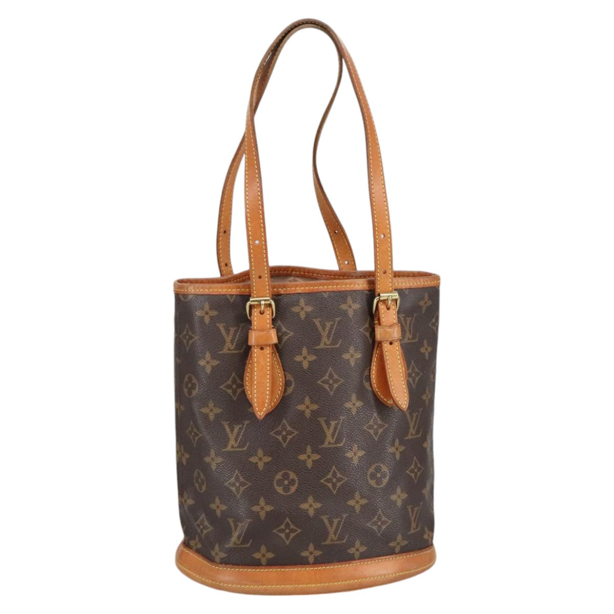 LOUIS VUITTON Monogram Bucket PM Shoulder Bag M42238 LV Auth ar12982