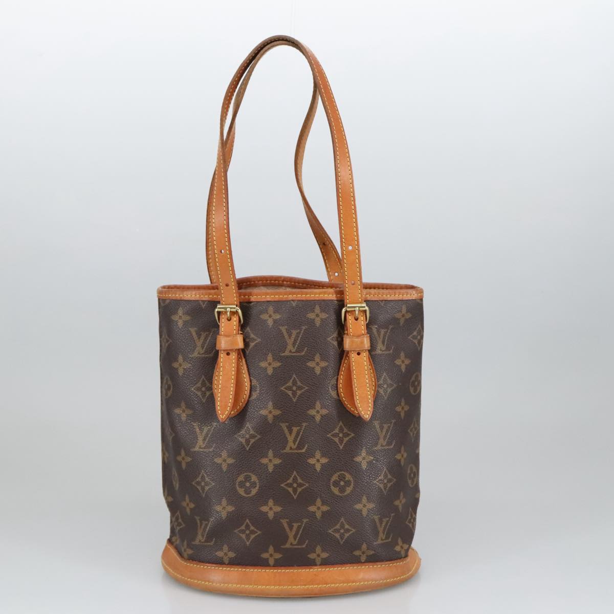 LOUIS VUITTON Monogram Bucket PM Shoulder Bag M42238 LV Auth ar12982