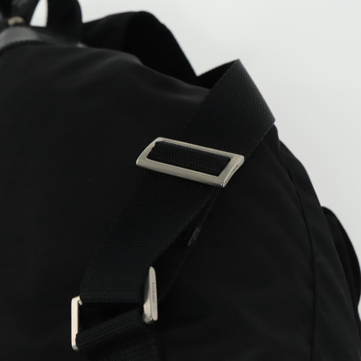 PRADA Backpack Nylon Black Silver Auth ar13015