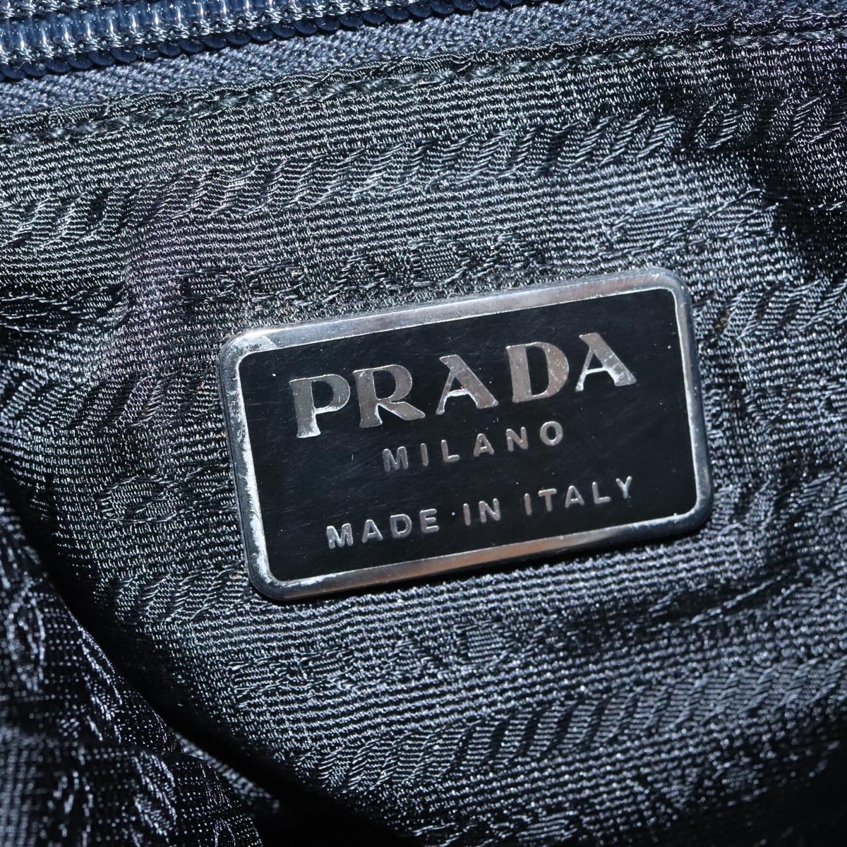 PRADA Backpack Nylon Black Silver Auth ar13015