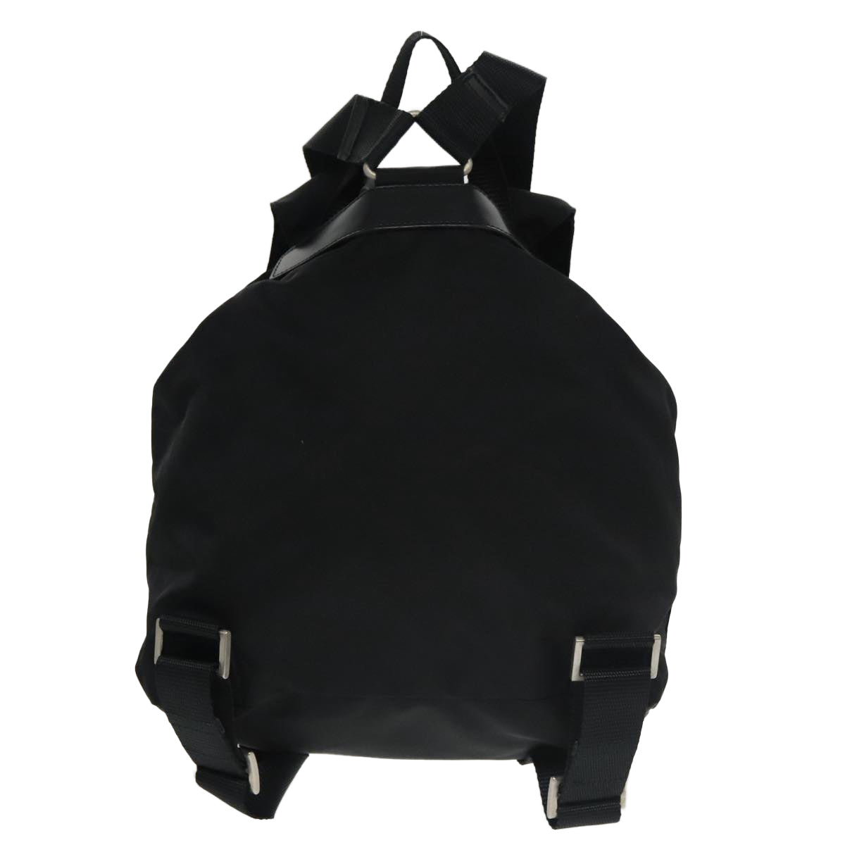 PRADA Backpack Nylon Black Silver Auth ar13015