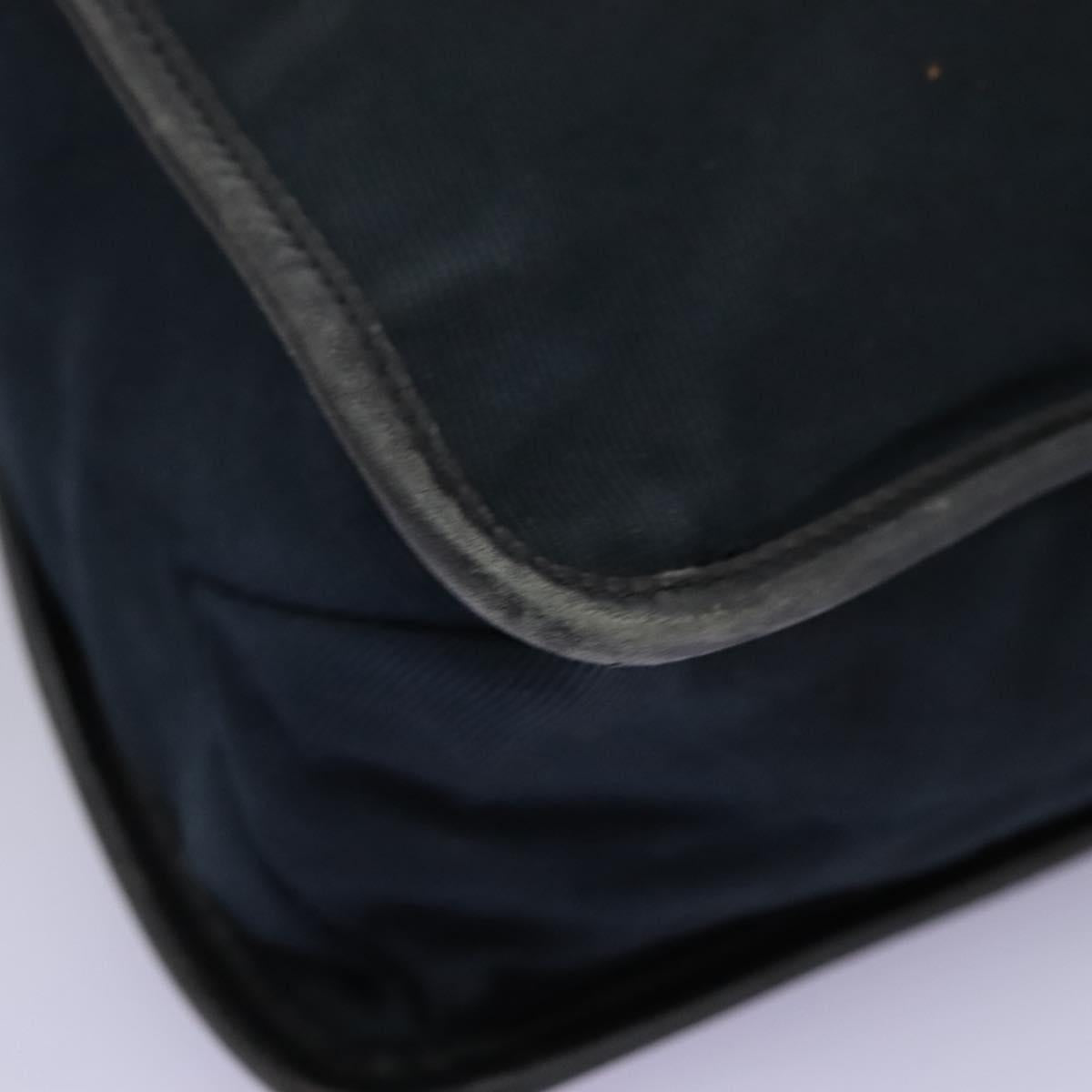 GUCCI Sherry Line Shoulder Bag Canvas Black Brown Auth ar13040