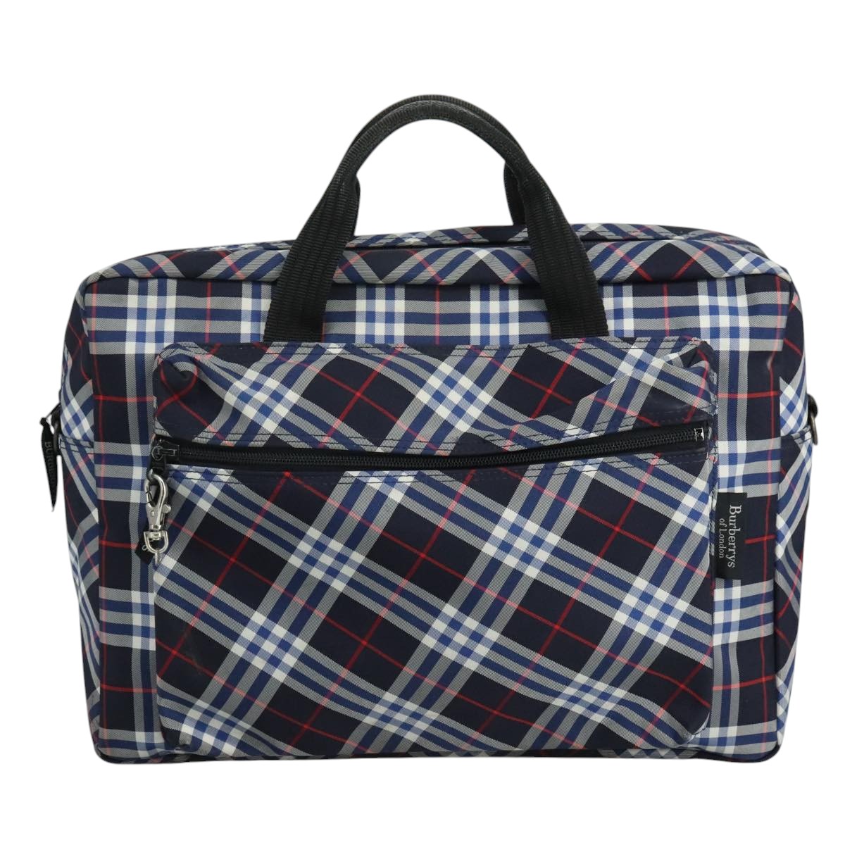 Burberrys Nova Check Hand Bag Nylon Navy Auth ar13043