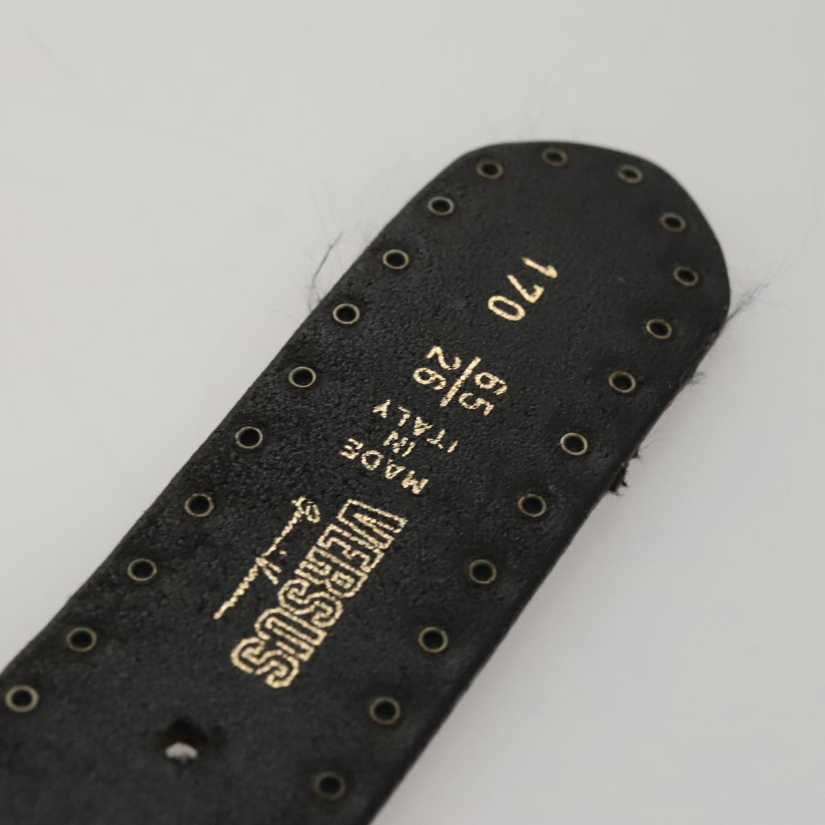 Gianni Versace Belt Leather 29.9"" Black Auth ar13083