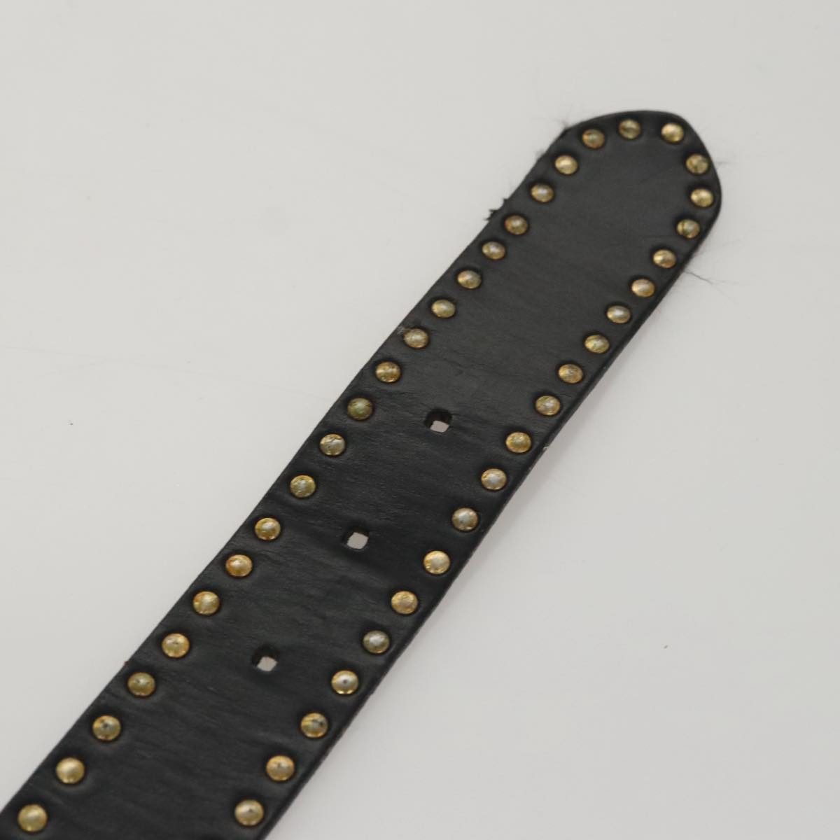 Gianni Versace Belt Leather 29.9"" Black Auth ar13083