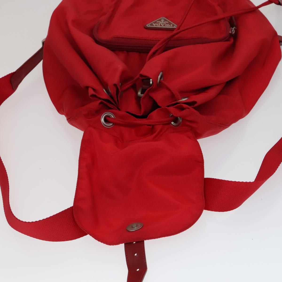 PRADA Backpack Nylon Red Auth ar13087