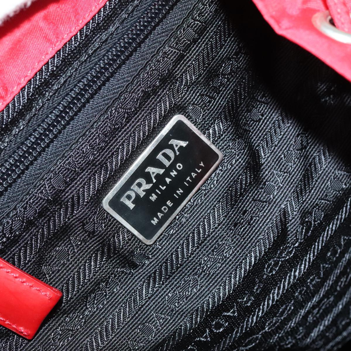 PRADA Backpack Nylon Red Auth ar13087