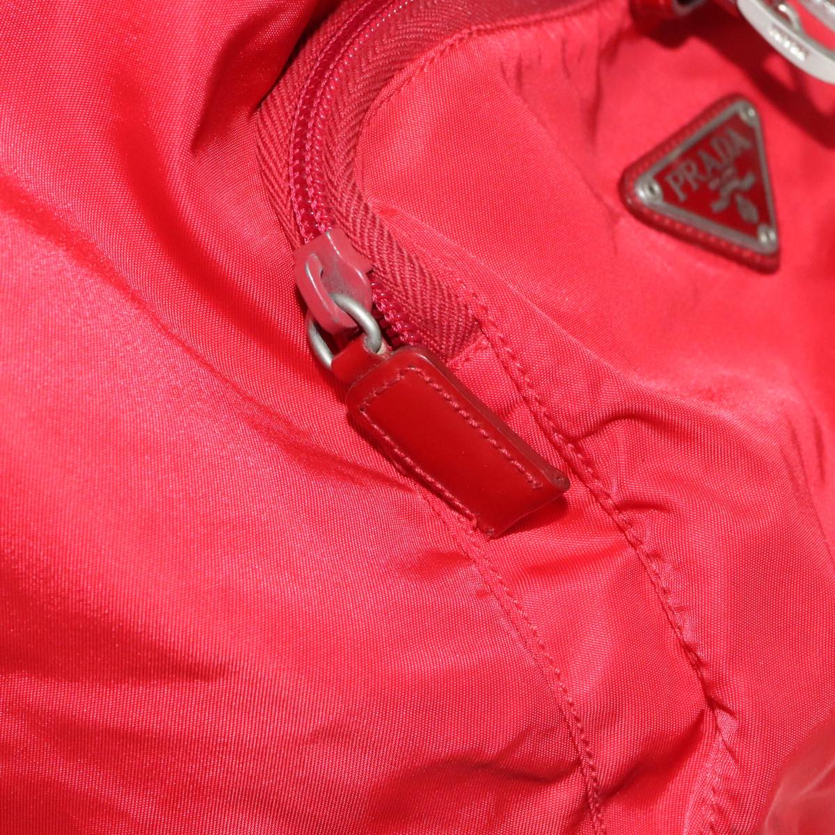 PRADA Backpack Nylon Red Auth ar13087