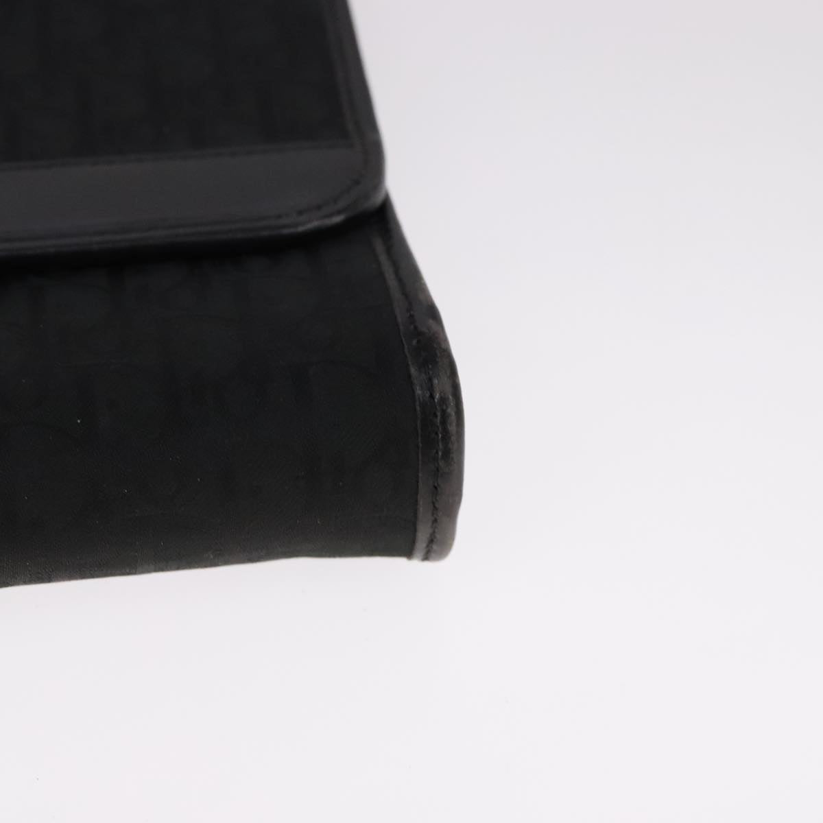 Christian Dior Trotter Canvas Chain Shoulder Bag Black Auth ar13108